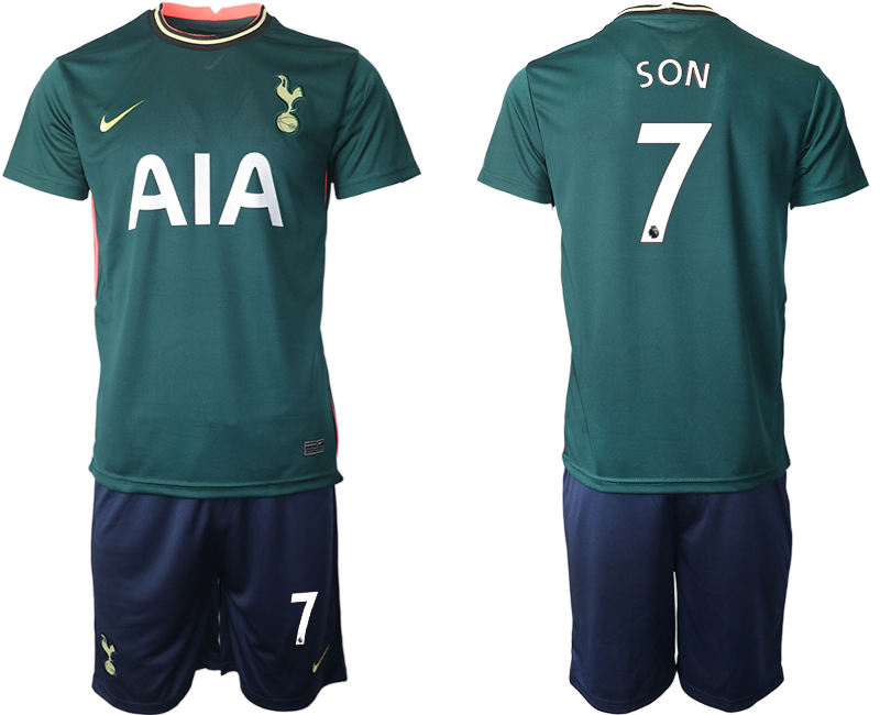 Men 2020-2021 club Tottenham away #7 green Soccer Jerseys
